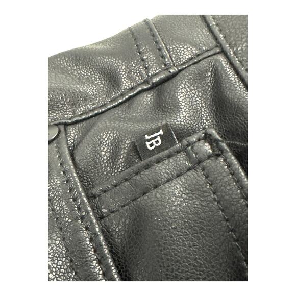 Judy Blue Black Faux Leather Bootcut Pants 14W 34X32 Mob Wife Monochrome - Picture 6 of 9